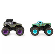 Monster Jam Color-Change 1:64 2 Pack Dirty to Clean Mohawk Warrior vs Whiplash Trucks