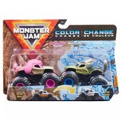 Monster Jam Color-Change 1:64 2 Pack Dirty to Clean Mutt Poodle vs Mutt Husky Trucks