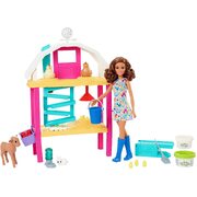 Barbie Hatch & Gather Egg Farm Brunette Doll Playset