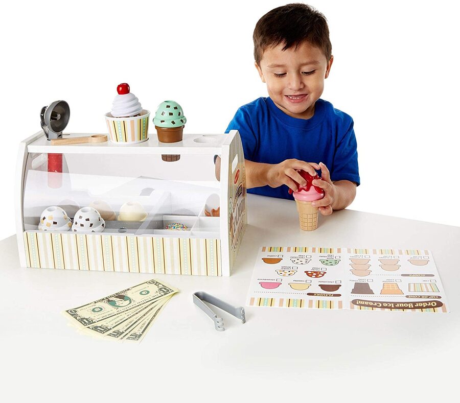 Melissa And Doug Scoop And Serve Ice Cream Counter Playset Lemony Gem