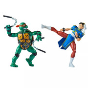TMNT Teenage Mutant Ninja Turtles VS Street Fighter 2pk Action Figure Michelangelo Vs Chun-Li