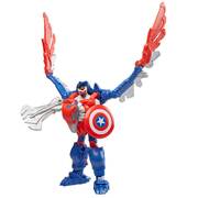 Marvel Mech Strike Mechasaurs 4 Inch Captain America and Redwing Mech Suit Figure