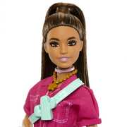 Barbie Doll In Trendy Pink Jumpsuit With Accessories And Pet Puppy HPL76