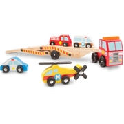 Melissa & Doug Wooden Emergency Vehicle Carrier