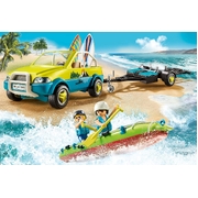 Playmobil Family Fun Beach Car with Canoe Trailer Playset 88pc 70436