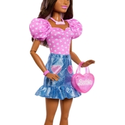 Barbie Large doll - Brunette Pink Top, Denim Skirt, & Cowboy Boots 28" 71cm HYT85