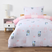 Bluey Single Bed Quilt Cover Set - Pink