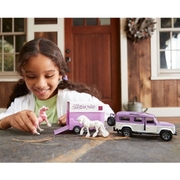 Breyer Stablemates Unicorn Magic Land Rover and Tag-A-Long Trailer