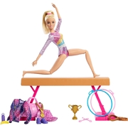 Large View Barbie Gymnastics Playset With Blonde Fashion Doll HRG52