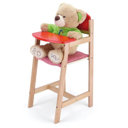 Viga Wooden Toys Pretend Play - Doll High Chair Red
