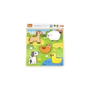 Viga Wooden Educational Toys Farm Tactile Puzzle