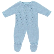 Miniland Doll Clothes Knitted Pajamas - Blue 38cm 31604