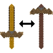 Minecraft Click and Switch Sword And Pickaxe
