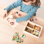 Melissa & Doug Wooden Jigsaw Puzzles in a Box Farm 4-in-1