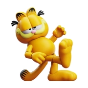 Garfield with Pooky and Lasagna Tray 4" Articulated Figure