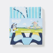 Bluey Kids Standard Pillowcase - Blue White Stripes
