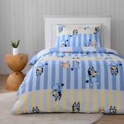 Bluey Block Stripe Quilt Cover Set - Single Bed