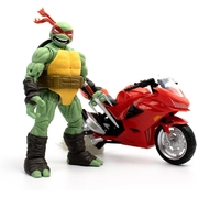The Loyal Subjects Teenage Mutant Ninja Turtles Raphael Ninja with Red Motorcycle BST AXN Figure