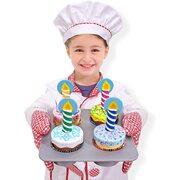 Melissa & Doug Wooden Bake & Decorate Cupcake Set Playset