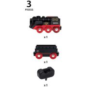 Brio World Battery-Operated Steaming Train 3pc 33884