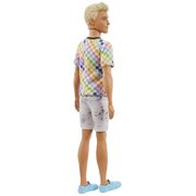 Barbie Ken Fashionistas Doll #174 with Sculpted Blonde Hair Wearing a Surf-Inspired Checkered Shirt