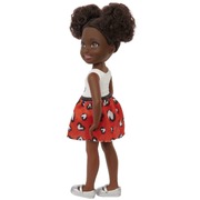 Barbie Chelsea Doll Brunette Red Skirt with Heart Print Outfit