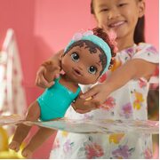 Baby Alive Glam Spa Baby Doll, Flamingo 12.4-Inch Waterplay Toy Black Hair