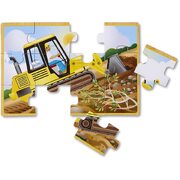 Melissa & Doug Wooden Jigsaw Puzzles in a Box Construction Vehicles 4-in-1