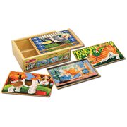 Melissa & Doug Wooden Jigsaw Puzzles in a Box Pets 4-in-1