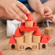 Miniland Educational Eco Friendly Stacking wood Castle 100 Pieces