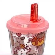 Pusheen The Cat Foodie - Double Walled Cup & Straw 