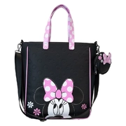 Loungefly Disney Minnie Mouse Floral Rock The Dots Tote Bag With Coin Bag
