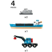 Brio World Freight Ship & Crane 4pc 33534