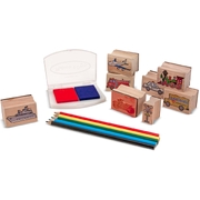 Melissa & Doug Wooden Vehicle Stamp Set