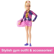 Large View Barbie Gymnastics Playset With Blonde Fashion Doll HRG52