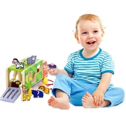 Viga Wooden Toy Pull Along Shape Sorter- Animal Truck