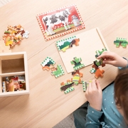 Melissa & Doug Wooden Jigsaw Puzzles in a Box Farm 4-in-1