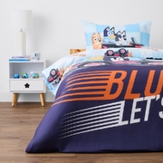 Bluey Reversible Kids Quilt Cover Set Bluey Let's go- Single Bed