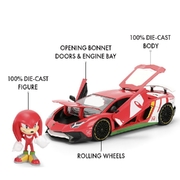 Sonic the Hedgehog Lamborghini Aventador SV 1:24 Scale Diecast Vehicle (with Knuckles