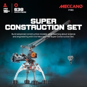 Meccano Pro Super Construction Set 11 In 1 S.T.E.A.M Building Kit, 638 Parts