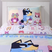 Bluey Tea Party Quilt Cover Set - Single Bed