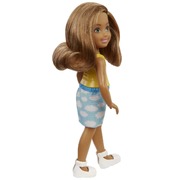 Barbie Chelsea Doll Brunette Blue Skirt with Cloud Print Outfit