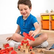 Miniland Educational Eco Friendly Stacking wood Castle 100 Pieces