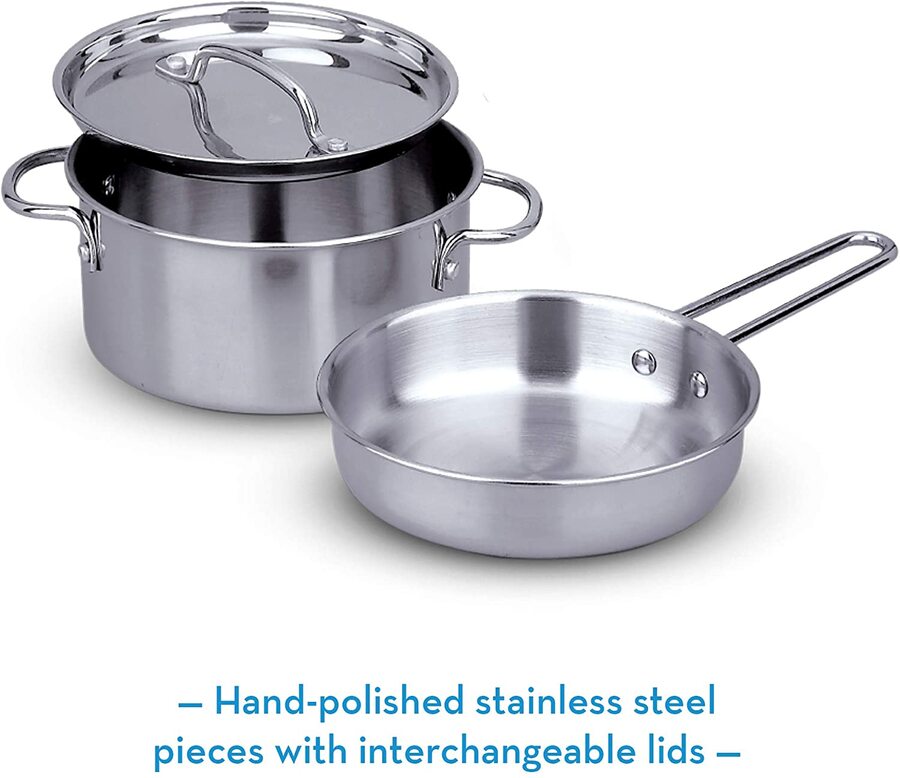 Let's Play House! Stainless Steel Pots and Pans Play Set