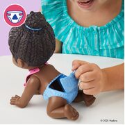 Baby Alive Lil Snacks Doll Eats and "Poops," 8-inch Baby Doll Black Hair