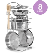 Melissa & Doug Let's Play House! Stainless Steel Pots & Pans Play Set