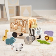 Melissa & Doug Safari Animal Rescue Truck Wooden Play Set (73173)