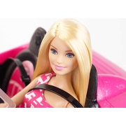 Barbie Doll & Car Playset Sparkly Pink 2-Seater Toy Convertible DJR55