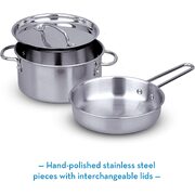 Melissa & Doug Let's Play House! Stainless Steel Pots & Pans Play Set 