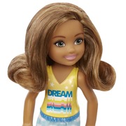 Barbie Chelsea Doll Brunette Blue Skirt with Cloud Print Outfit